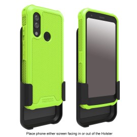 Wireless ProTech For CAT S62 and S62 PRO Swivel Belt Clip Holster and Durable Flexible Case Combo - Lime Green