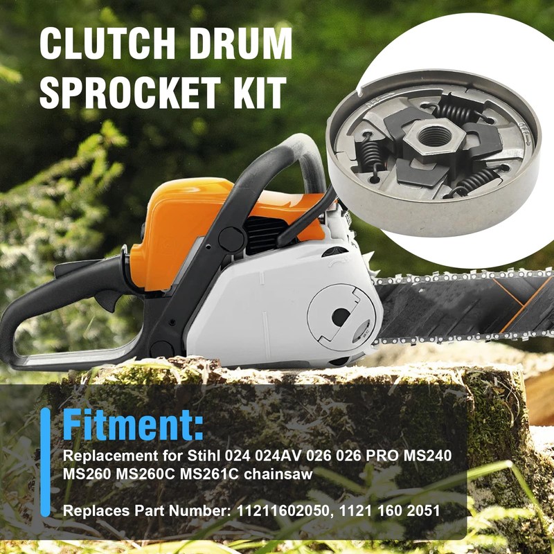 SYOWADA 325-7 Clutch Drum Sprocket Kit, Replacement for Stihl 024