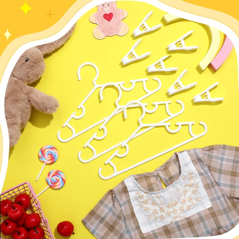 Hsei 60 Packs Baby Hangers with Clips Toddler Hangers with