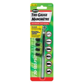 Slime 24026SL Tire Pressure Pencil Gauge 20-120 PSI with Bonus Caps