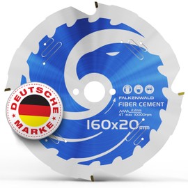 FALKENWALD® Fibre Cement Saw Blade, 160 x 20 mm, 4 Diamond Teeth, Ideal for Fibre Cement, Compatible with TS55 & Bosch, 160 x 20 Circular Saw Blade
