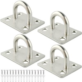 fogman Pad Eye Plate Ceiling Hook Stainless Steel U Shape Hammock with Screws Set of 4