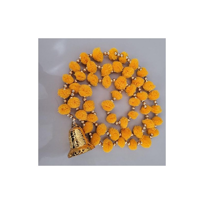 Estationeryhouse Indian Handmade Pom Pom Garland with bells latkans 5