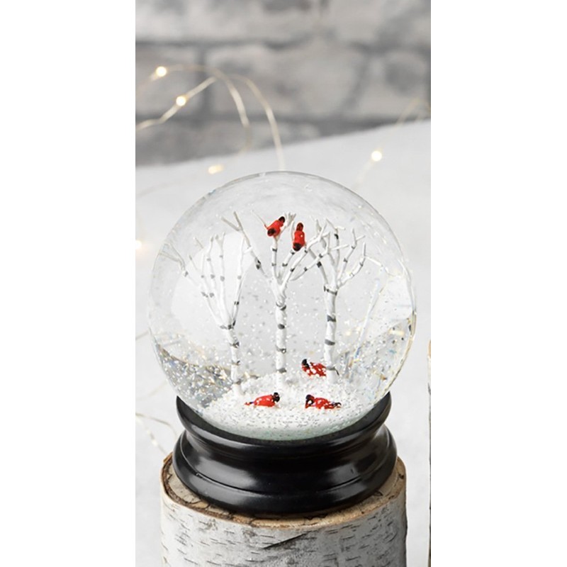 Winter Snow Globe by RAZ Imports: 4.5 Inch Cardinal Snow