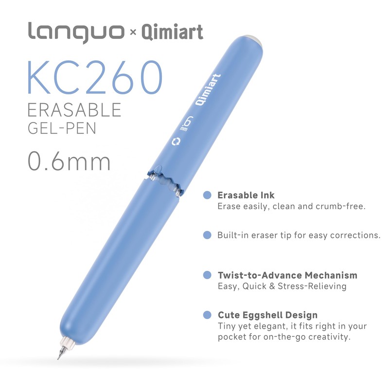 languo Erasable Gel Pens, 0.6mm Fine Point Twist Retractable Erasable