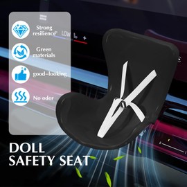 2 Pcs Doll Car Seat for 6.7 Inches (17 cm) Dolls, Air Vent Clip Doll Seat for Car, Cute Car Ornaments for Doll Display, Practical Car Accessories for Doll Fan Collectors (Black+Pink)