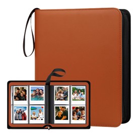 256 Pocket Large Square Photo Album for Polaroid i-Type, 600, and SX-70 instant photos(6368) (Brown)