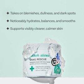 Peach Slices | Mascarilla Facial Con Tratamiento Intensivo De Rescate De Caracol | 95% De Mucina De Caracol | Para Manchas Oscuras Y Manchas | Mascarilla Refrescante Y Calmante | Piel Clar