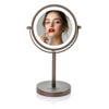 Ovente MLT60ABZ1X7X Espejo de Tocador Iluminado 7X 360° Doble Cara