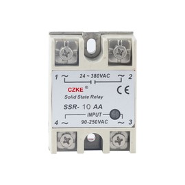TWRQA SSR-10AA/SSR-25AA/SSR-40AA AC Control AC White Shell Single Phase Solid State Relay with Plastic Cover SSR (Size : SSR-10AA)