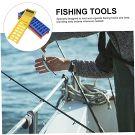 Totority 4pcs Fishing Leader Holder Organizer Durable Hook Organizer for Efficient Tackle Storage Space Saving Design with High Elasticity Spring Yellow Red Green Blue for Easy Fishing Gear