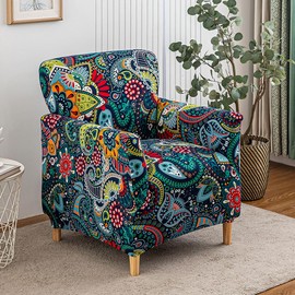Buenanir Accent Chair Covers with Arms Stretch Mid Century Modern Accent Chair Slipcovers 1-Piece Printed Banquet Arm Chair Cover Couch Sofa Covers Protector for Living Room Office Hotel #17