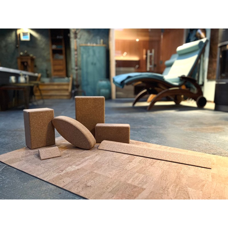Short Cork Yoga Wedge - 10 x 9 x 3