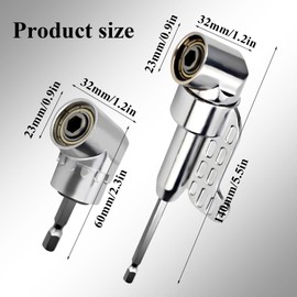 Casbomy Corner Tool Screw Hub with Multi Function Bend Screwdriver Bit, Right Angle Drill Adapter, Flexible 105 Degree Drill Attachment, Toolkit with 12 Pieces of Batch Head for Screwdriver.