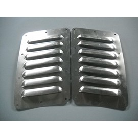 RodLouvers Pair of Angled Aluminum 5” 7 Louver Hood Panels (Bolt-On) Kit