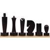 RoyalChessMall-3.9" Berliner Modern Minimalist Chess Pieces Only Set- Weighted Ebonised