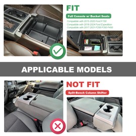 Linskip Center Console Organizer Tray Compatible with 2015-2020 F150 & 2017-2021 F250 F350 F450 Bucket Seats & 2018-2024 Ford Expedition, Interior Accessories