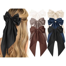 TERSE Lazos Para El Cabello Para Mujeres Lazos Grandes Accesorios Para El Cabello Para Mujeres Y Niñas Lindos Clips De Lazo Extragrandes Con Colas Largas Cinta De Satén Sedosa