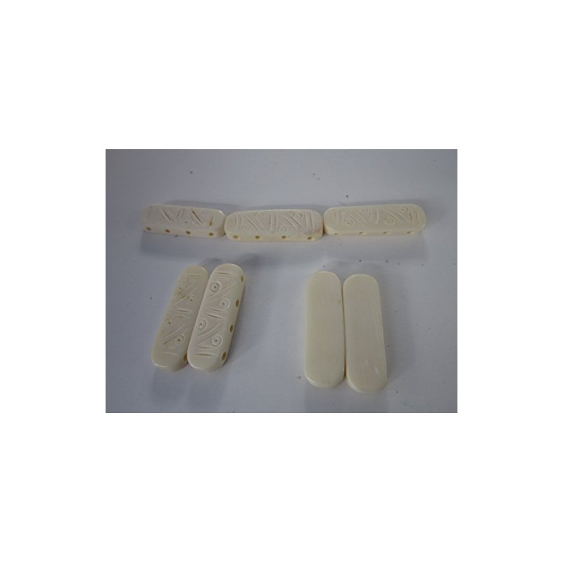 25 White Detailed Carved Spacer Choker 4 hole Beads Buffalo