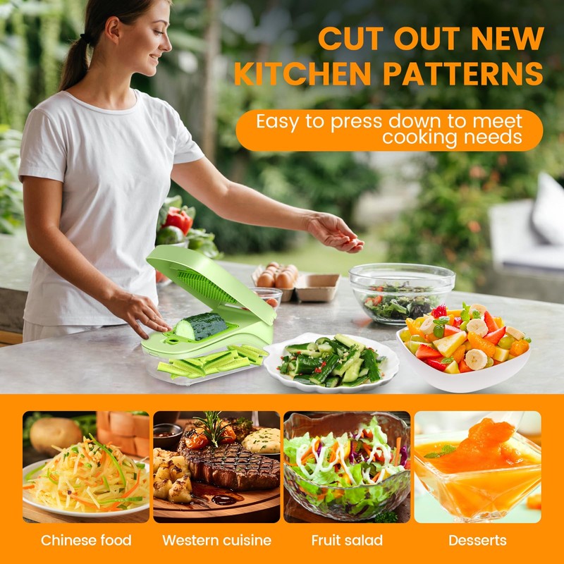 17-in-1 Vegetable Chopper, Multifunctional Veggie Chopper Dicer, Vegetable Cutter with