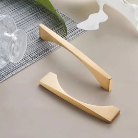 Myxekllo 4 Pack Gold Cabinet Drawer Pulls, Brushed Brass Pulls Handles for Dresser Drawers Bathroom Cabinet Hardware