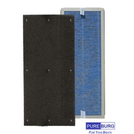 PUREBURG Replacement Filter Set Compatible with Membrane Solutions MS18 Air Purifier,2-Pack H13 HEPA 4-Stage Filtration Activated Carbon Air Clean Dust VOCs Odor
