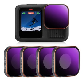 K&F Concept Smart ND Filter Set for GoPro Hero 13 12 11 10 9 Black, 4 Pack ND4 ND8 ND16 ND32 Action Camera Accessories Neutral Density Polariser Lens Filter Set