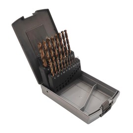 CAVATINY Precision Drill Twist Drill Bit Set | 19 Pieces | HSS-E M35 Cobalt Metal Drill Bit Set | 1-10 mm 0.5 mm Steps | DIN 338 | for Stainless Steel, Aluminium, Wood | Self-Centring for Metalworking
