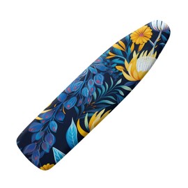 Oamsistay Blue Leaf Ironing Board Cover with Elastic Edge Non Stick Scorch Stain Resistant Cover Heavy Duty Iron Pad Covers Standard Boards with Hook and Loop Fastener Strap