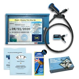 Disabled Anti Theft Blue Badge Holder Lock Security Device for Car Set with Timer Clock & Radar Key for Disabled Toilets Access - Disability Parking & Toilet Access Wallet Guard