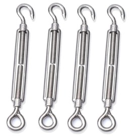 [Health Lief] Stainless Steel Turnbuckle, Set of 4, Eye Hook, Tension Adjustment, Wire Fixing, Rope Fixing, TV Antenna Setup, Tent Setup, Structure Reinforcement, 18-8 Stainless Steel, SUS304,