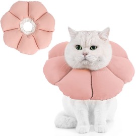 Avont Cat Cone Collar Soft, Adjustable Cute Recovery E Collar for Kittens Puppies, Cone of Shame to Prevent Licking Biting After Surgery -Pink(M)