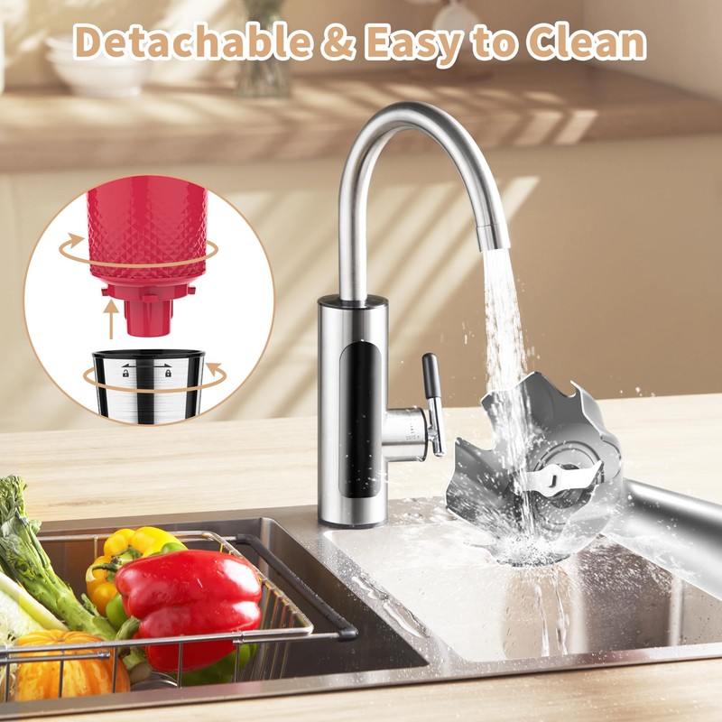 Cordless Immersion Blender Handheld: Powerful Rechargeable Electric Hand Blender, 21-Speed