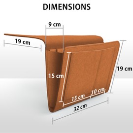 HomeGadget Felt Organiser Bag for Hanging [for Sofa & Bed] - with 5 Compartments for Any Type of Accessories such as Newspaper, Glasses, Smartphone - Brown
