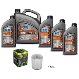 Bel-Ray Engine/Transmission/Primary Oil Change For Harley Davidson Motorcycles, 1986-2022 Harley Sportster, Black Oil Filter