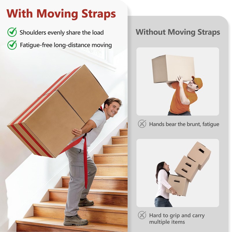 KEDSUM Moving Straps 1 Person-Back Carry, Lifting Straps Moving Free