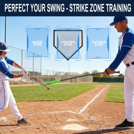 Asyxstar Baseball Hitting Stick Batting Swing Trainer, 54" with Realistic Stitched Ball & Grip Strap, Baseball Softball Training Equipment for Swing Mechanics, Hand-Eye Coordination & Timing