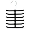Set of 3 Non-Slip Velvet Tie Hangers, Black - Holds