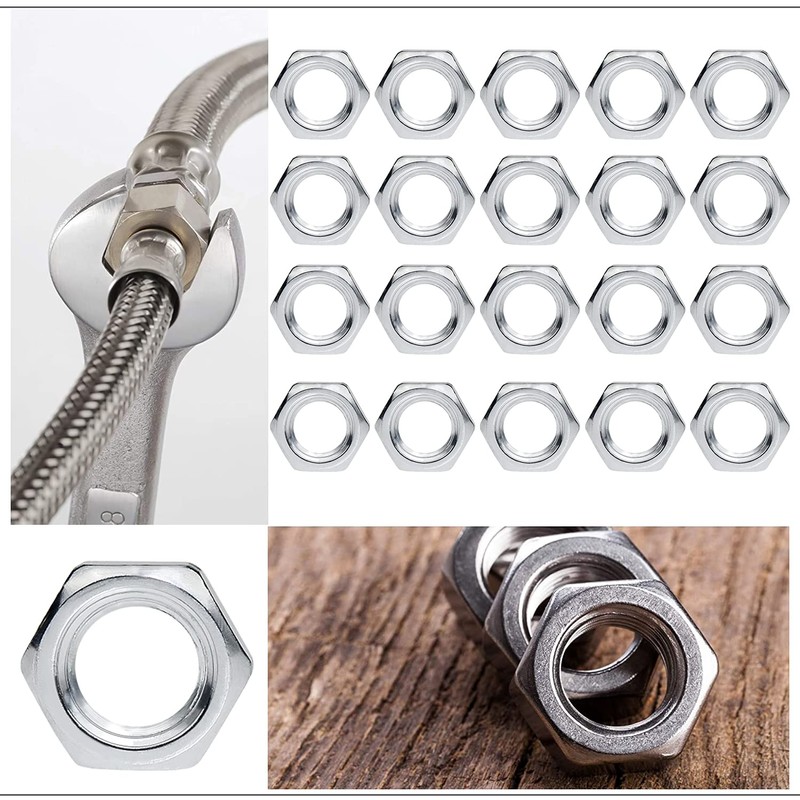 Hexagon Nuts M8 M10 M12 Galvanized Thin Nut Pitch Metric
