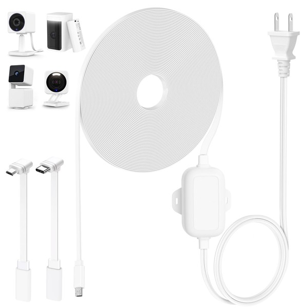50Ft/15m Outdoor Power Adapter Compatible with Wyze Cam V4, WYZE