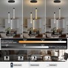 3-Lights High Ceiling Crystal Staircase Chandelier Black Pendant Lights Modern