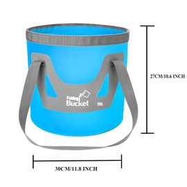 2 Pack 20L Upgraded Collapsible Bucket Water Storage Container Portable Bucket Folding Wash Basin for Washing Traveling Camping Hiking Fishing Boating Gardening