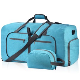 Felipe Varela 115L Duffle Bag with Shoes Compartment, Foldable Waterproof Travel Duffel Bags Duffle Overnight Travel Gym Bag for Men Women(Mint Green)