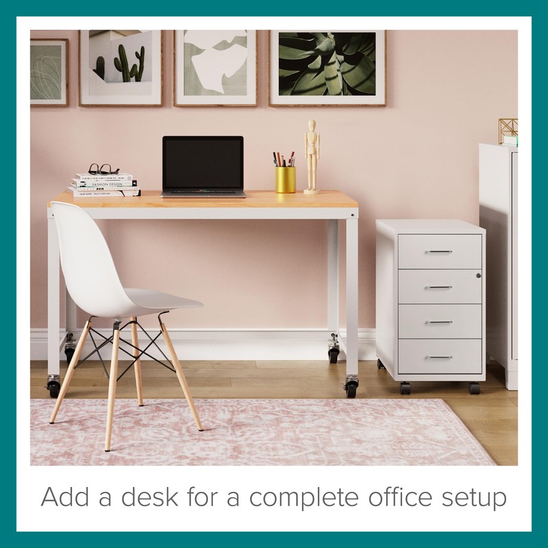 Hirsh Industries 18" Deep 4 Drawer Steel Mobile Storage Cabinet