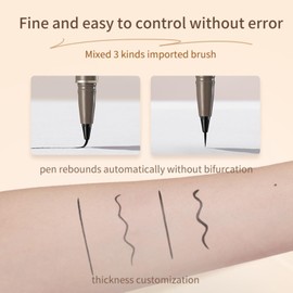 JUDYDOLL Ultra-Fine Liquid Eyeliner, Precision Application Tip, Long-lasting, Smudge-proof, Water-resistant, Quick Drying, Suitable for Beginners, Flexible Brush, Convenient to Carry (#02 Deep Brown)