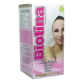 Biotina, Colágeno Y Ácido Hialurónico 60 Cápsulas 2 Piezas