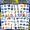 96 PCS Police Car Police Officer Policeman Pre-Cut Temporary Tattoos