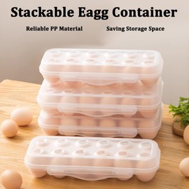 Kackaidi 18 Grid Egg Container for Camping, 2 Packs Refrigerator Egg Rack Holder Plastic Storage Box Organizer with Lid for Refrigerator Camping Hiking Outdoor Activities