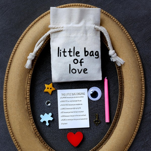 Anniversary Gift,Little Bag of Love,Gift for Her,I Love You Gift, Girlfriend Boyfriend Gift Ideas,Valentines Day Couples Gift Ideas.