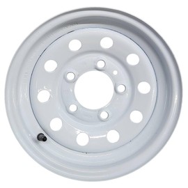 TASKMASTER VESPER Steel White Modular Trailer Wheel Rim 12x4 5x4.5 Bolt Pattern 3.19 Center Bore 1250 Load Carry Capacity
